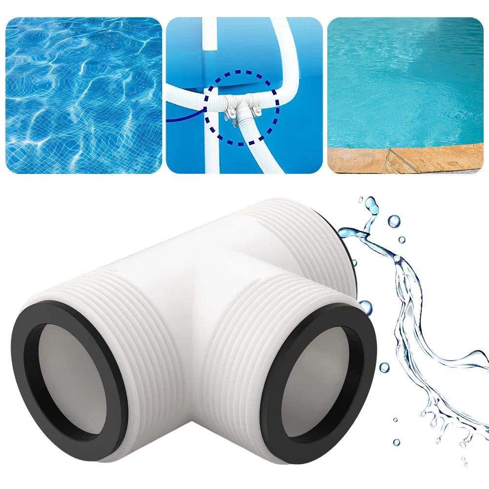 Swimming Pump Hose Adapter with 3 L Rings Pool Hose Extender Pool Pump Hose Tee T-Joint Connector for 1.5 Inch Pool Pump Hose