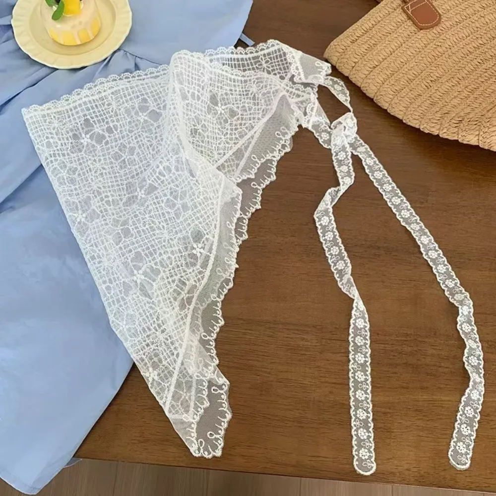 Y2K Lace Half Skirt Trendy Lace-up Triangle Short Skirt One-Piece Design Flower Embroidery Gauze Skirt Skirt Accessories