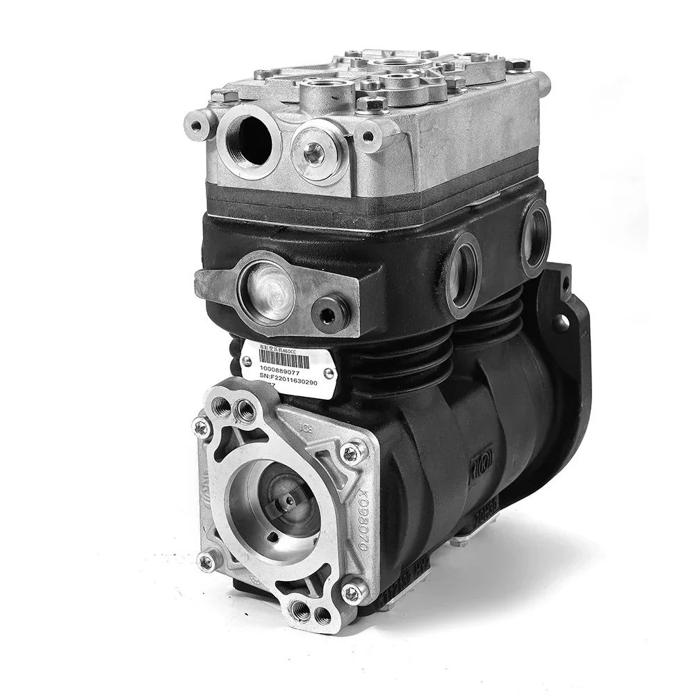 

1000889077 Dual Cylinder Air Brake Compressor for Truck Parts Howo Man Weichai WP10H Shaanxi FAW