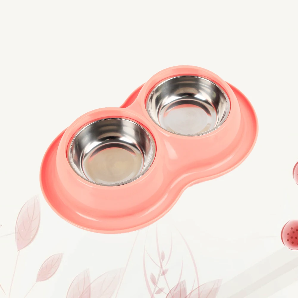 

Smart Stainless Steel Pet Double Set For Cats Dogs Anti-Obesity Choking Prevention Easy Clean Detachable Tray Feeding Bowl