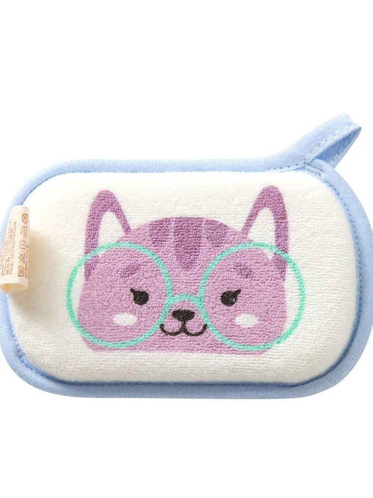 Éponge de bain imprimée mignonne pour enfants, serviette de lavage du corps d'éléphant de dessin animé, brosses de bain pour nouveau-nés, frottement doux