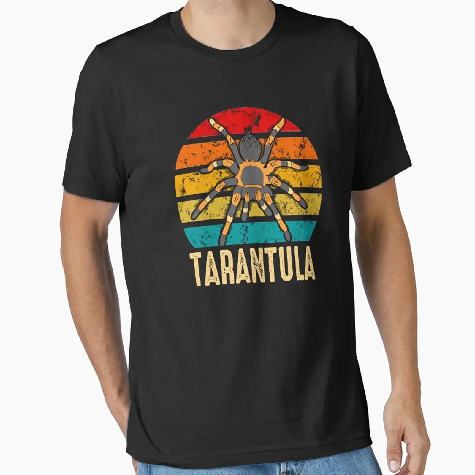 Retro Sunset Pet Tarantula Spider Owner designed and sold by JRRTs vintage Washed designer clothes Casual Top For Everyday Wear