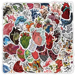 10/30/50pcs Organ Cartoon Heart Graffiti Stickers Decals Toys Waterproof DIY Laptop Skateboard Cars Vinyl Cool Sticker Wholesale