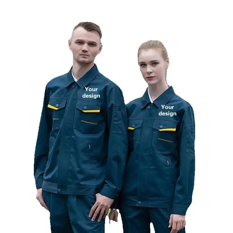 Men's Long Sleeved Workshop Workwear Suit Customized Personalized Printing Design Logo Worker Reflective Strip Repair Jacket