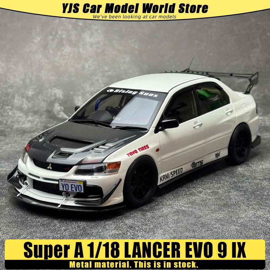 

Super A Diecast model 1/18 LANCER EVO 9 IX Alloy car model Collection gift for friends and family