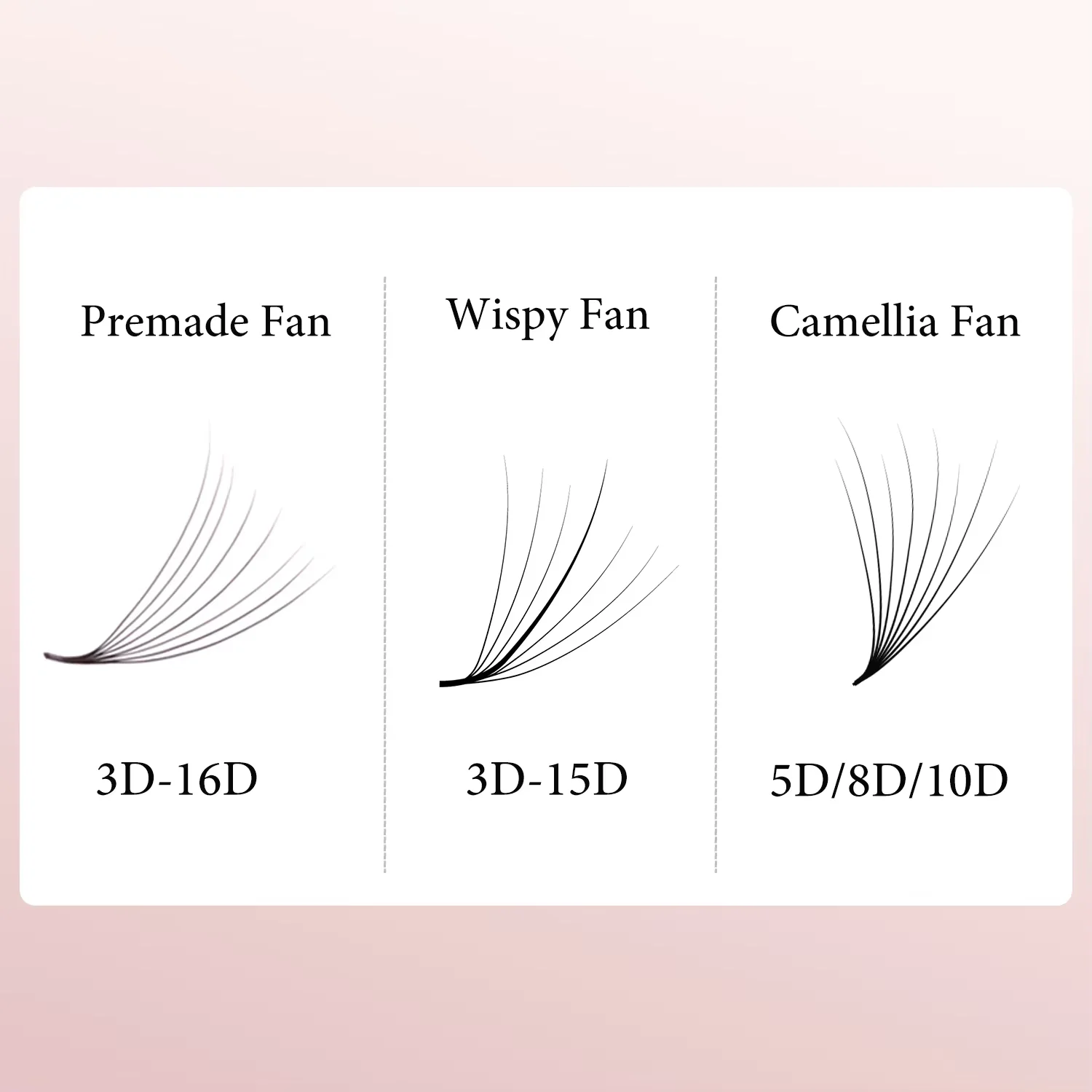 AGUUD Camellia Lashes Premade Volume Fans 5D 8D 10D Pointy Base Middle Stem Faux Mink Volume Camellia Blooming Eyelashes Fans