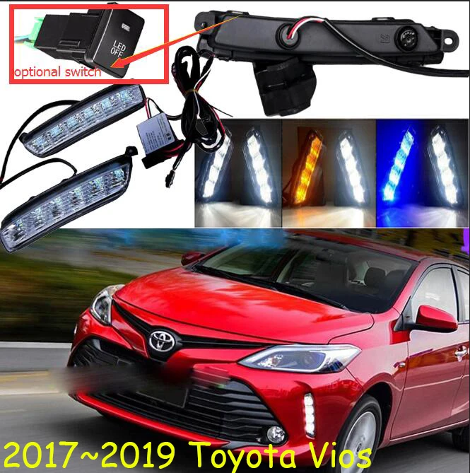 

car bumper headlight for Toyota Vios daytime light 2017~2019y DRL car accessories LED headlamp for Toyota Vios fog light