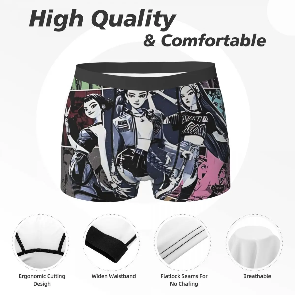 Huntrix Girl Kpop Demon Hunter película ropa interior calzoncillos masculinos personalizado clásico tronco caliente Boxer breve tamaño grande