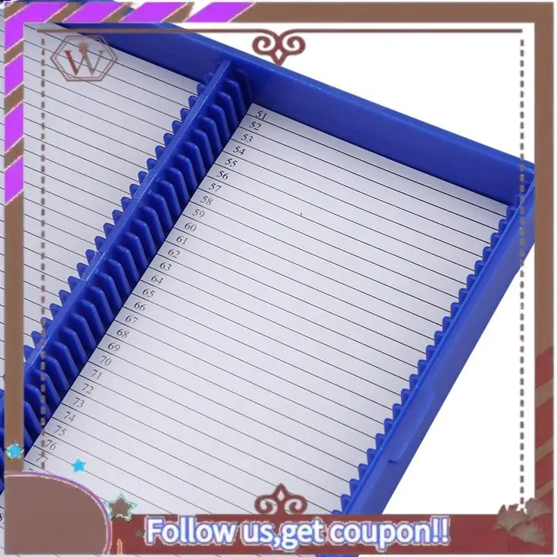 ABBG-8X Royal Blue Plastic Rectangle Hold 100 Microslide Slide Microscope Box