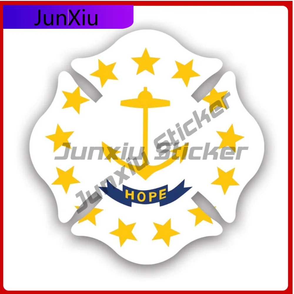 

Rhode Island State Fade Resistant Waterproof Sport For Laptop Rear Windshield Helmet Self Adhesive No Residue Decoration