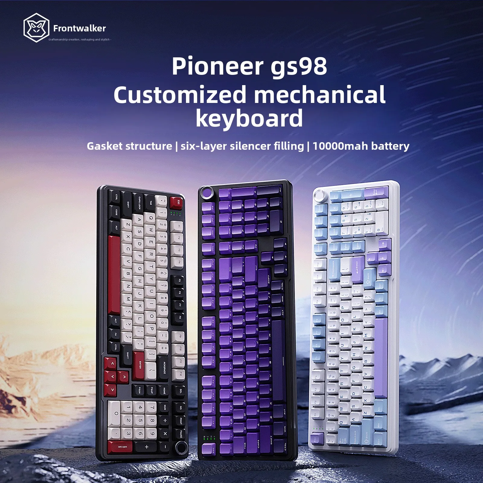 

EWEADN GS98 Custom Mechanical Keyboard - Wireless Tri-Mode Bluetooth Compatible for Office, Gaming & Esports Use
