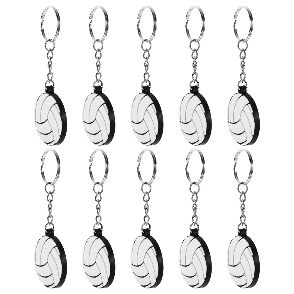 

10 Pcs Volleyball Keychain Keyring Sports Decor Rings Pendant Party Favors Souvenir