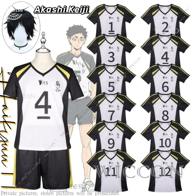 2025 11 Akashi Keiji Cosplay disfraz camiseta pantalones cortos Fukurodani Bokuto Koutarou uniforme peluca Haikiyu voleibol equipo Jersey deporte