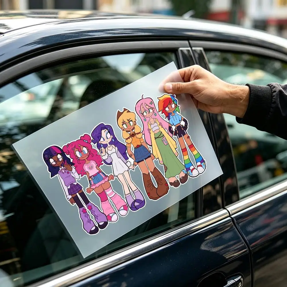 Pony anthropomorphic girl Cute Y2K Girl Assorted Decal Multi Character Stickers Vinyl For Scrapbook Luggage Notebook Decor