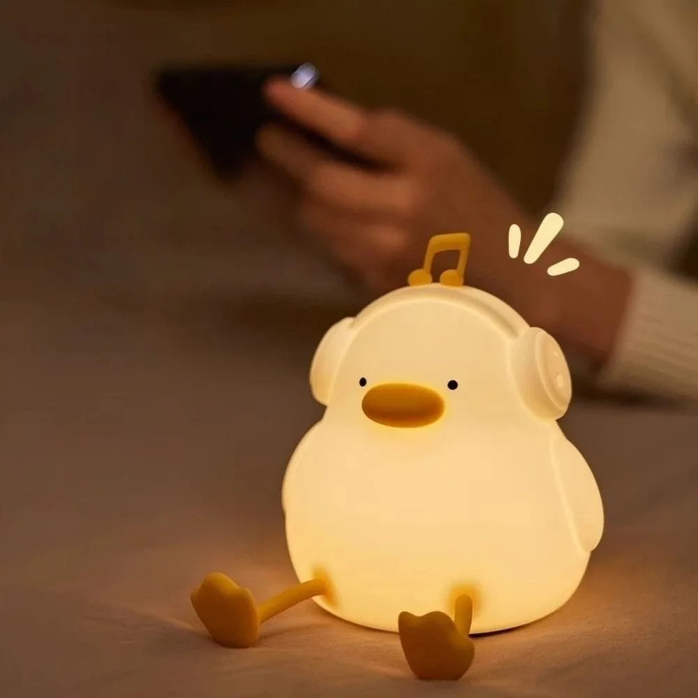 

Cute Rechargeable LED Night Light Duck Warm Light Touch Sensor Lamp Panda with Timer Animal Table Lamp Bedroom Decor Kid Gift