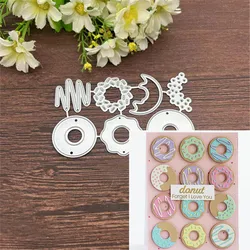 Troqueles de corte de Metal de fondo de marco de encaje de Donut, plantillas para bricolaje, álbum de recortes decorativo, relieve, plantilla artesanal
