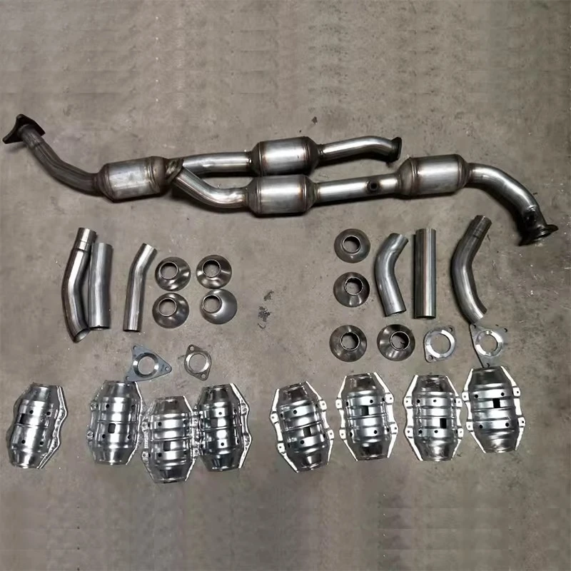 XG-AUTOPARTS Fit For Land Cruiser 5.7 Model Exhaust Manifold Catalytic Converter - Exhaust Bend Pipes Flanges Cones