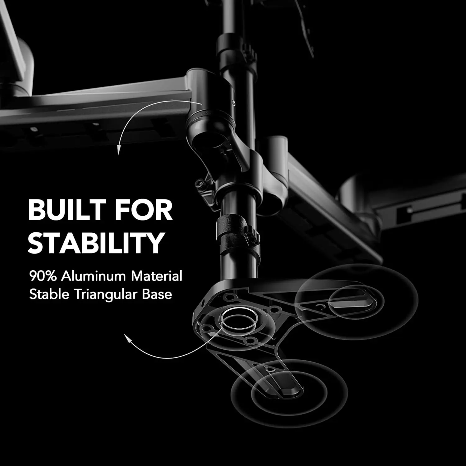 حامل شاشة ثلاثي لشاشات 17 إلى 32 بوصة، حامل شاشة ثلاثي قابل للتعديل مع دوار وإمالة ودوران، (أسود) عرض ساخن