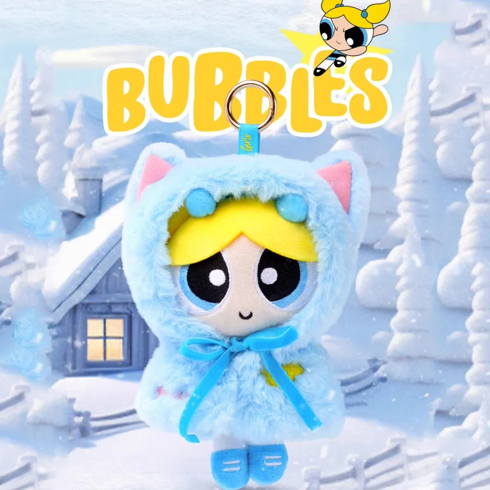 Genuine Powerpuff-Girls Plush Cape Doll Kawayii Blossom Bubbles Buttercup Cartoon Backpack Decorative Dolls Toys Christmas Gifts