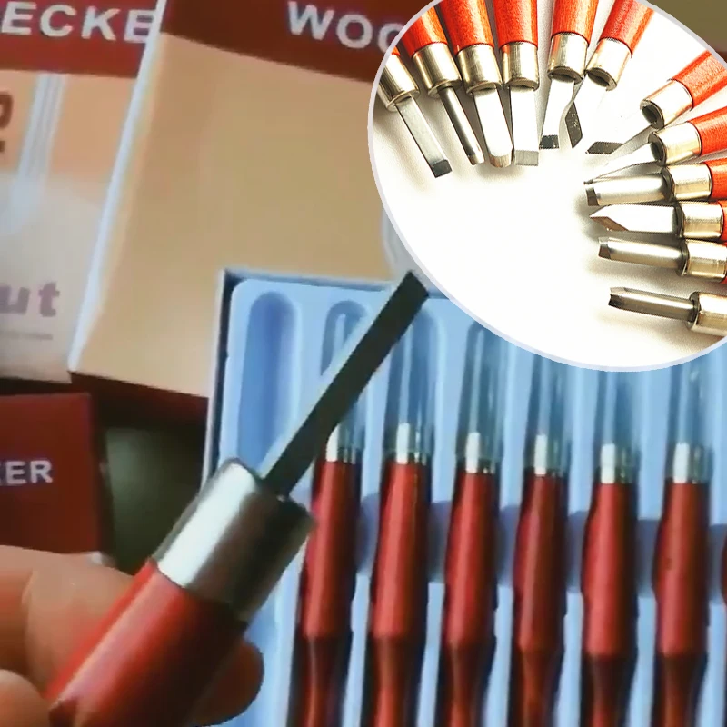 

Professional DIY Hand Tool 4-12Pcs Set Manual Wood Carving Hand Chisel Tool Set Carpenters Woodworking Carving Chisel