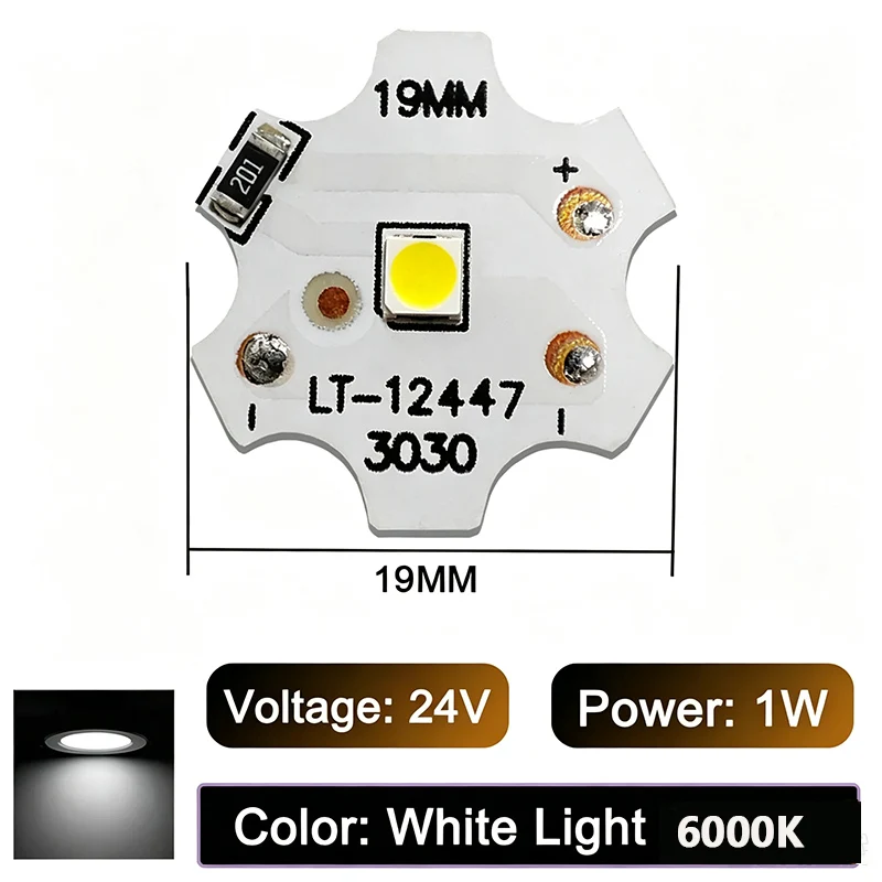 10/30/50PCS 19MM LED Plum Blossom Aluminum Board DC12V 24V, 3000K 4000K 6000K White Warm Light Low Voltage LED Light Panel