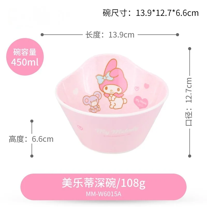 

Посуда Sanrio Hello Kitty с героями мультфильмов, домашняя кухня, термостойкая защита от падения, миска для еды еды, риса, ложка, комбинация чашек, новинка