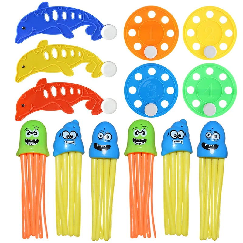 3-12PCS/Pack Various Float Diving Games Props Summer Fun Swimming Party Underwater Accessories Fish Diamond Chasing Supplies ZYF