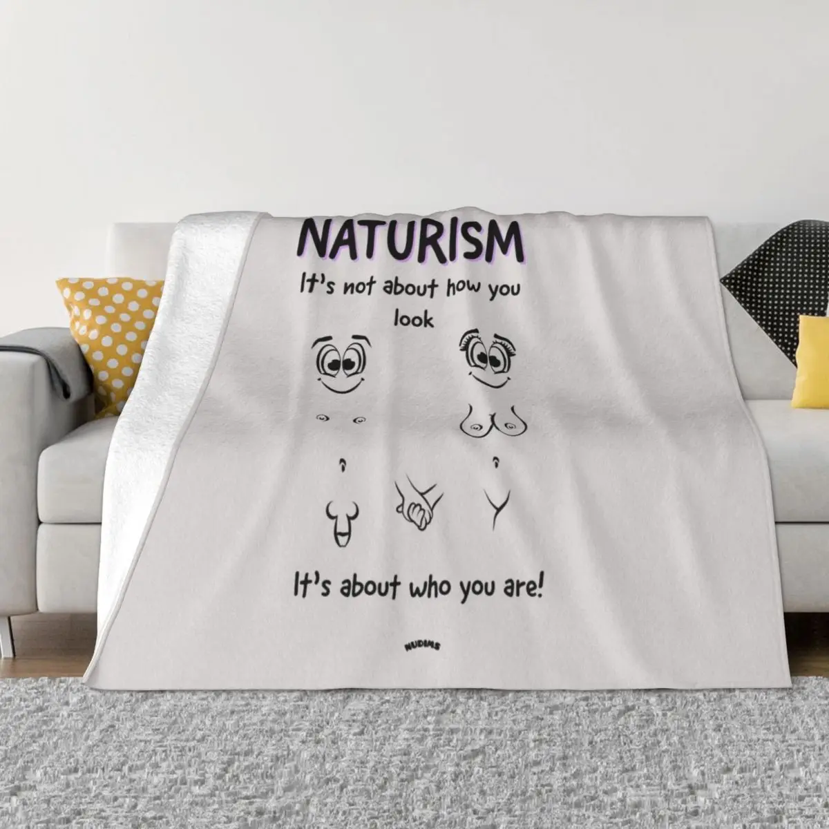 

Naturism It's not about how you look - couple front Throw Blanket Multi-Purpose Moving Bed Fashionable Beautifuls Thins Blankets