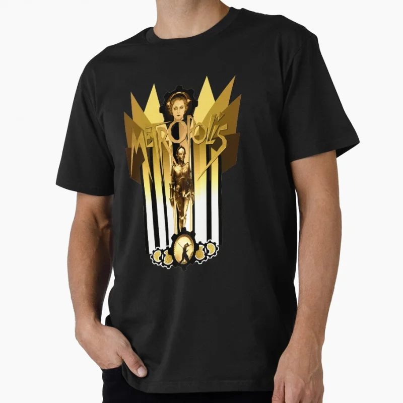 

Fritz Lang's Metropolis Classic Sci fi Gift t shirt for man Futuristic Robot Maria Graphic Clothes 1223 All size Tops S-6XL Tee