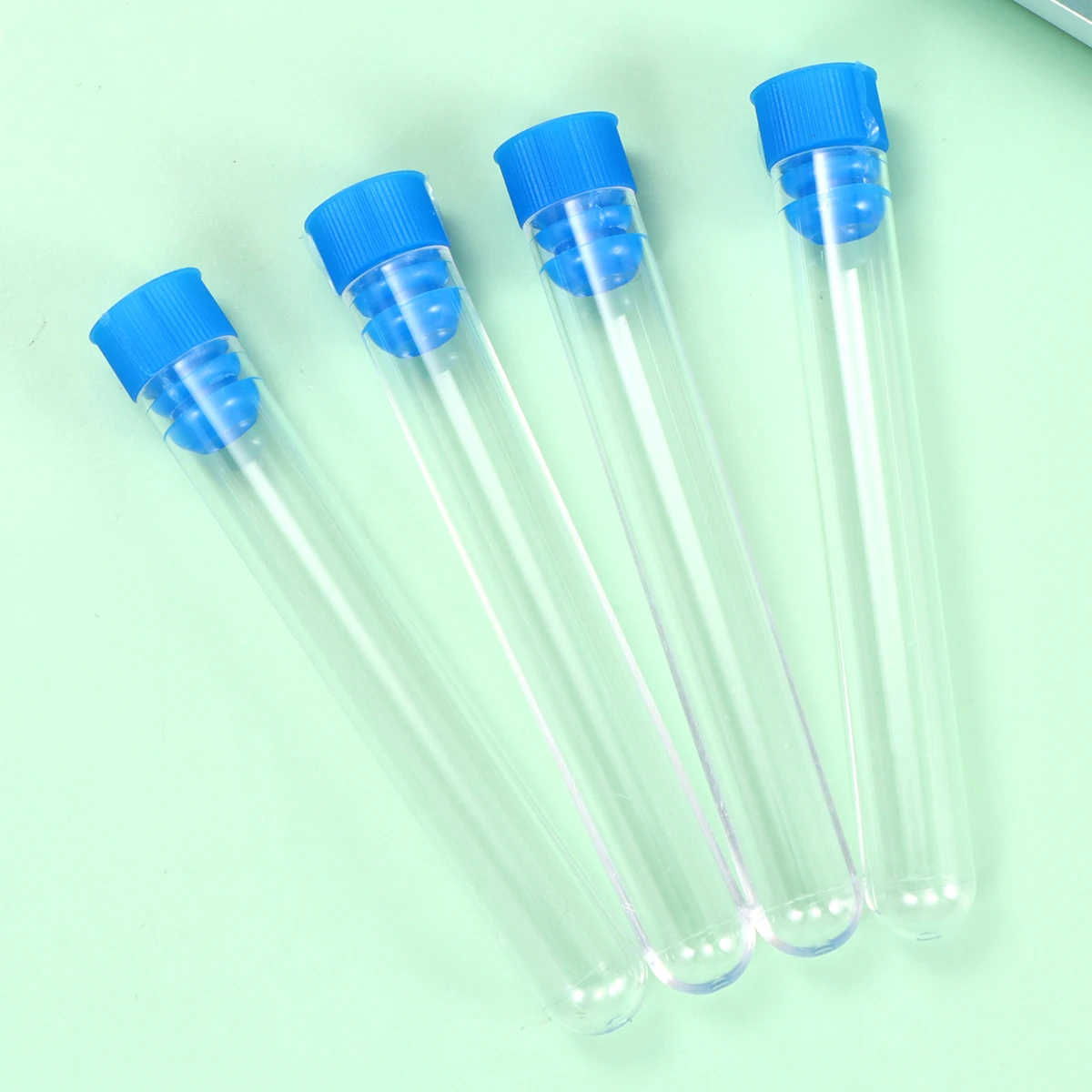 

50 Pcs Glass Plastic Test Tube Tubes with Lids Candy Storage Party Favors Containers