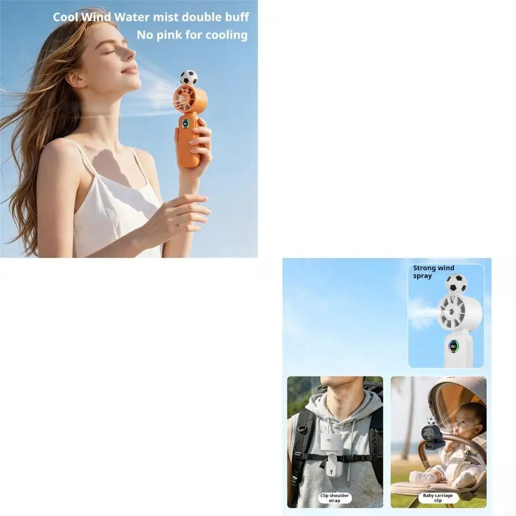 

F92F Portable Handheld Mist Fan Cooling Fan for Outdoor Activities, Travel, Working