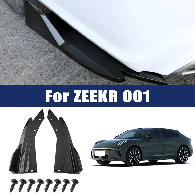 2pcs Car Rear Bumper Spoiler Lip Carbon Fiber Wing Trim Anti-crash Diffuser Side Skirt Wrap Angle Splitter For ZEEKR 001