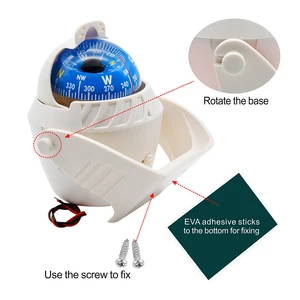 Wasserdichtes Navigationskompass mit elektronischem LED -Licht, Meeresspinnenkompass, Boot, Yacht, Auto, Weiß, Schwarz 8 Hauptverkäufe Compasso Ponta Seca - №2
