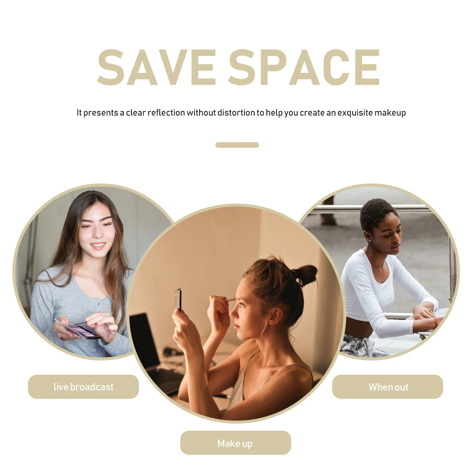 

1Pcs Lotus Mirror Clear Reflection No Distortion Fine Workmanship Portable Mini Mirror for Daily and Travel Female Gift