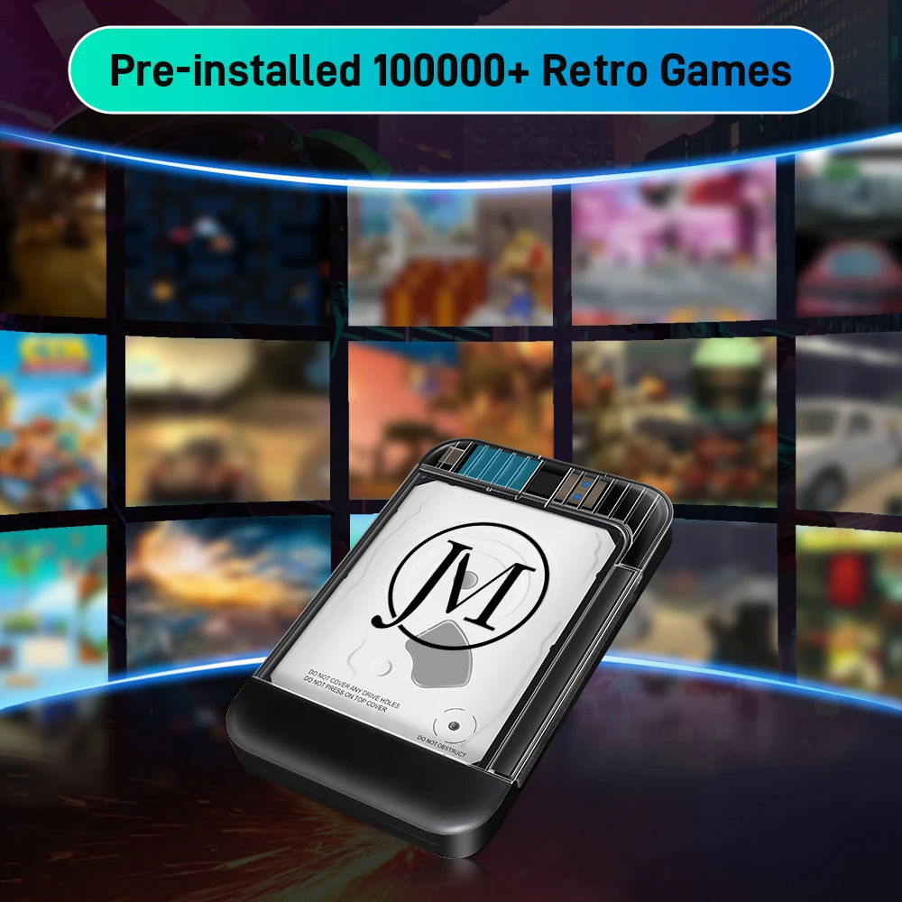 وحدات تحكم الألعاب ومحرك الأقراص الصلبة مع 100,000 ألعاب ريترو لأجهزة PS3/PS2/PS1/PSP/Sega Saturn/Dreamcast/N64/NDS/MAME التوصيل والتشغيل لأجهزة الكمبيوتر WIN