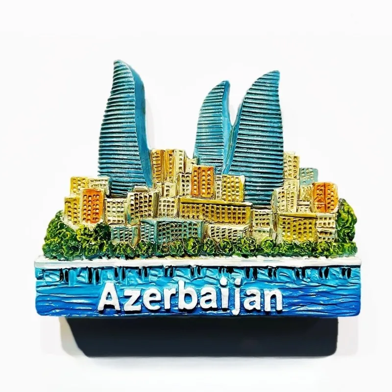 

Republic of Azerbaijan Fridge Magnets Baku Travel Souvenirs Heydar Aliyev Center Flame Towers Fridge Stickers Birthday Gifts