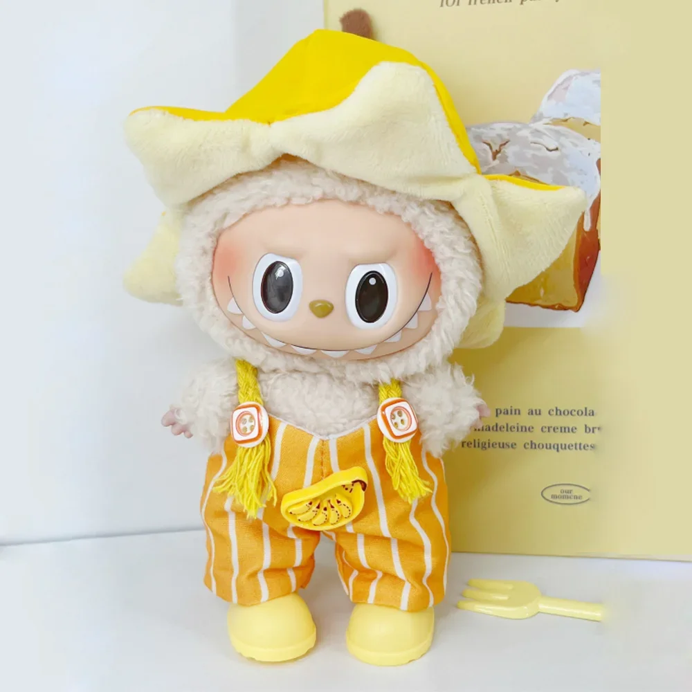 

(No Doll) For 17cm Labubu Doll Clothing Accessories Casual Doll Fruit Banana Clothing Set