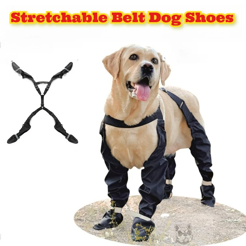 

‌Adjustable Dog Shoes Outdoor Protection Non Slip Dirt Proof Pet Boots All Season Wear Resistant Canine Footwear Elastic Straps