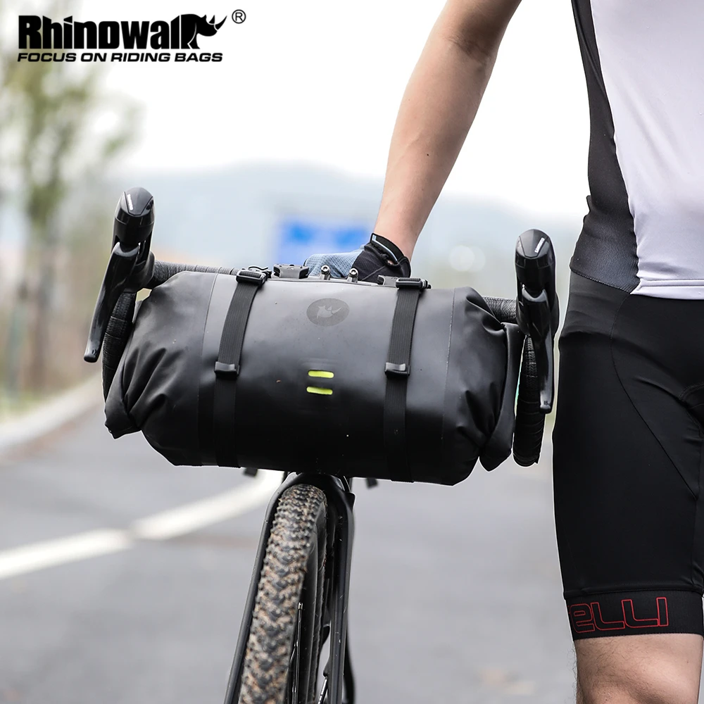 

Rhinowalk Bicycle Handlebar Bag 4L/8L/12L Waterproof Front Tube Bag Big Capacity Cycling Commuting Storage Pack Shoulder Bag