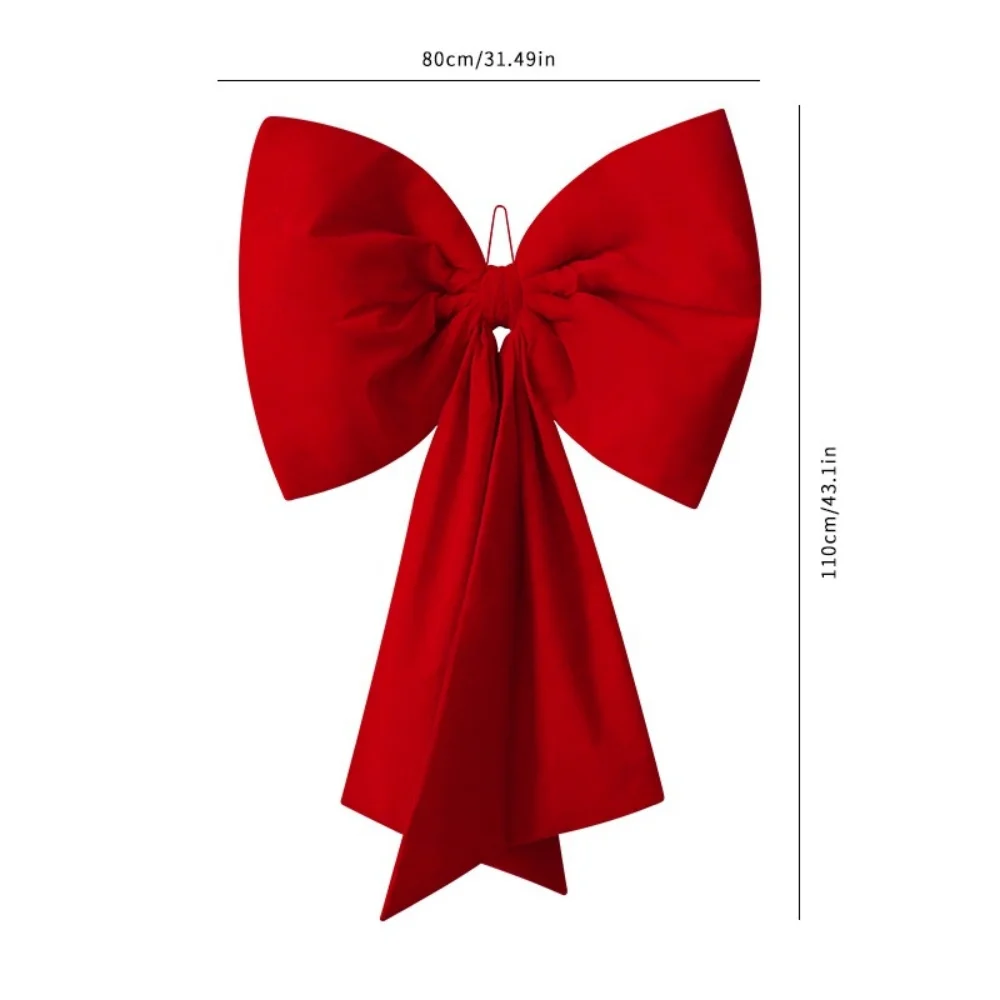 Decorative Bow Bright Red Velvet Bow Tree Topper Bow Beautifully Shaped For Office Decoration Weddings Xmas Party