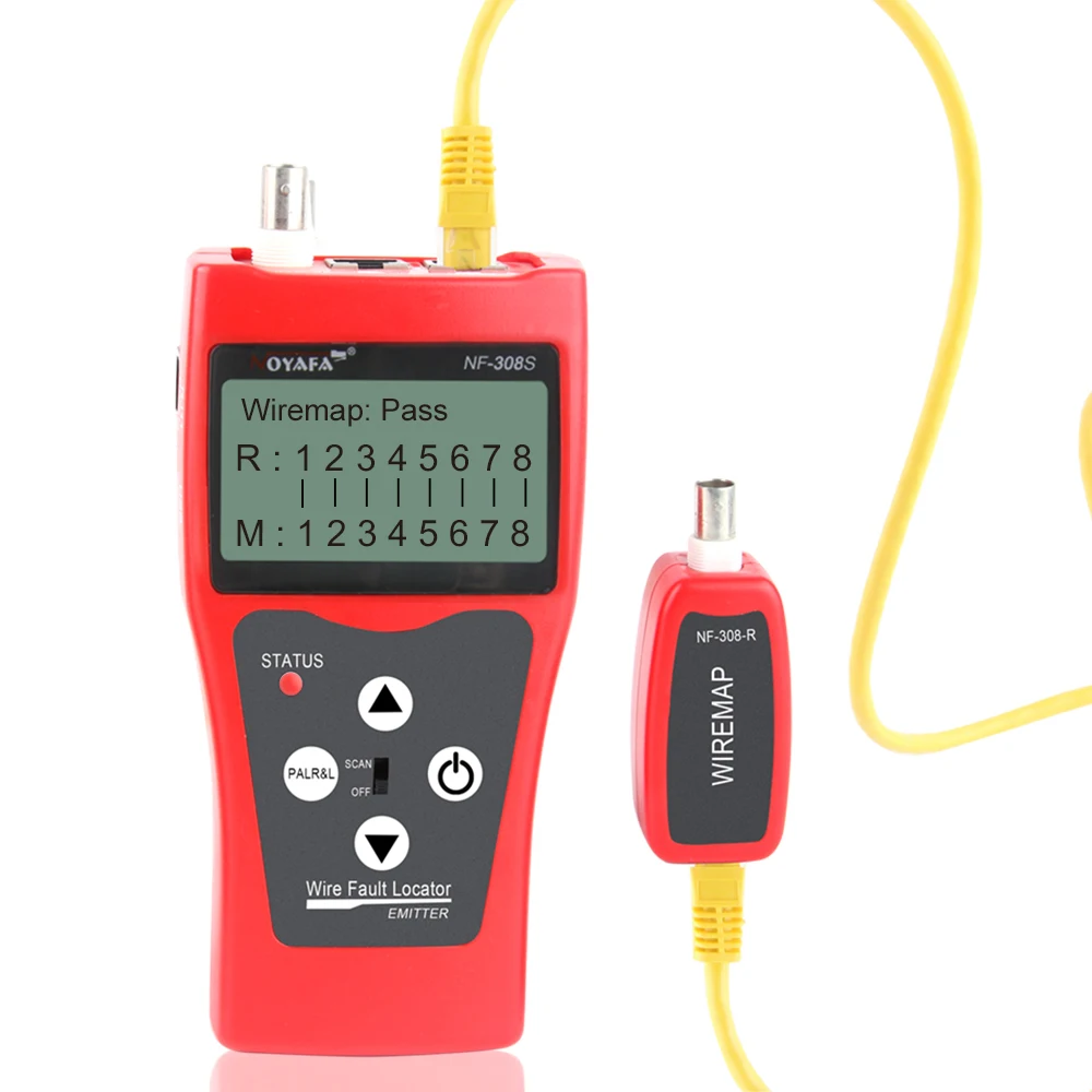 Noyafa-ネットワークモニタリングケーブルNF-308,LCDワイヤーテスター,障害ロケーター,ネットワークコアレクサ,usb rj45 rj11,赤