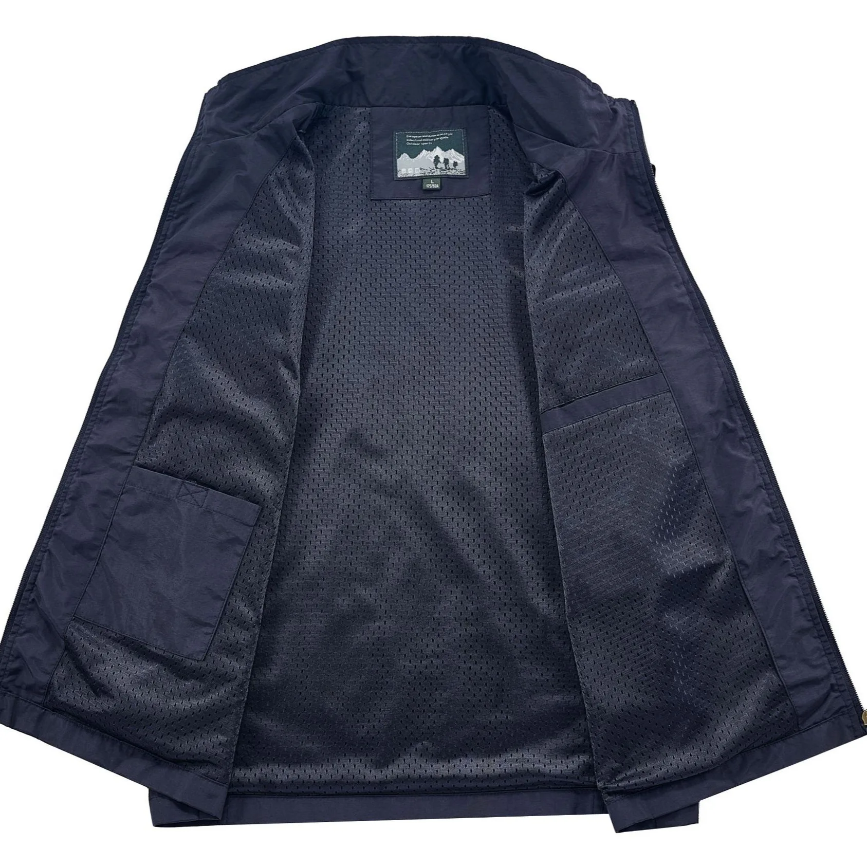 Men's Quick Drying Vest Casual Spring Autumn Top with Multiple Pockets Outdoor Fishing Workwear Standing Collar Jacket