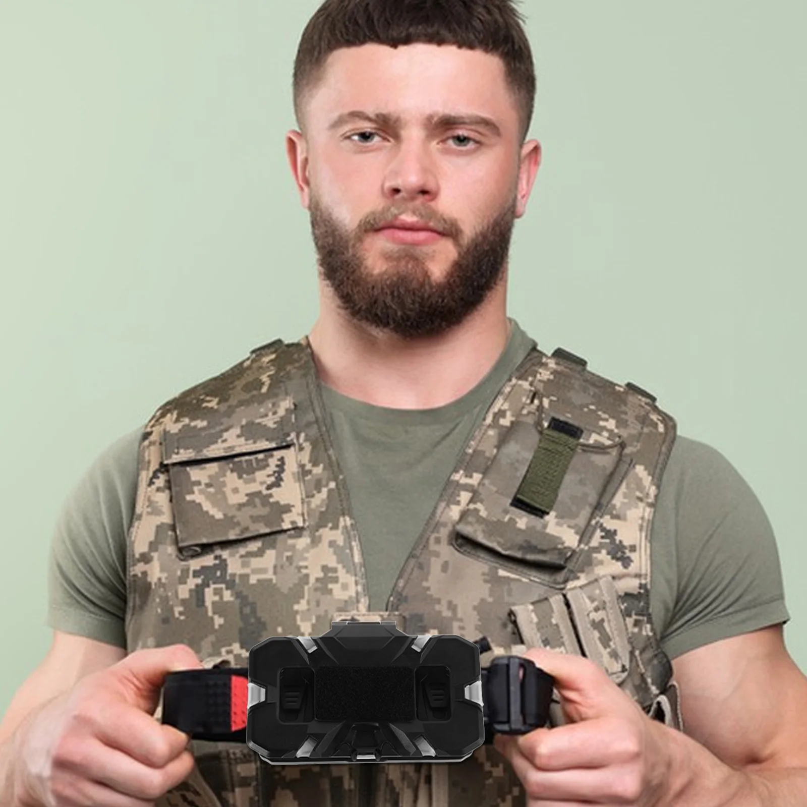 Tactical Vest Mount Foldable Phone Holder Carrier Gear Board Chest mounted Storage Solution Lightweight Practical Navigator