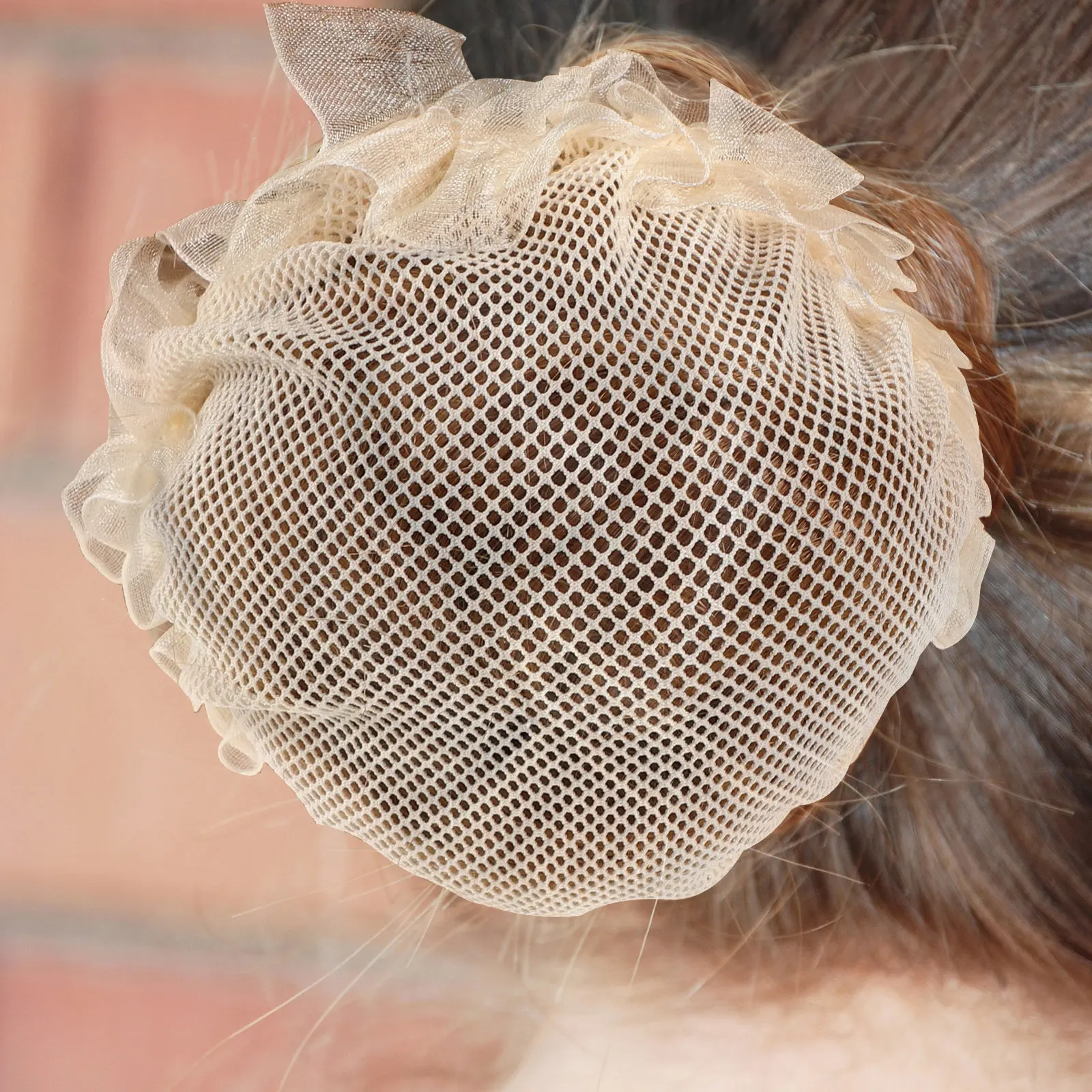 

10Pcs Elastic Ballet Hair Nets Beige Lace Trim Hair Bun Covers for Dance Performance Rehearsal Hairnets for Ballet Buns