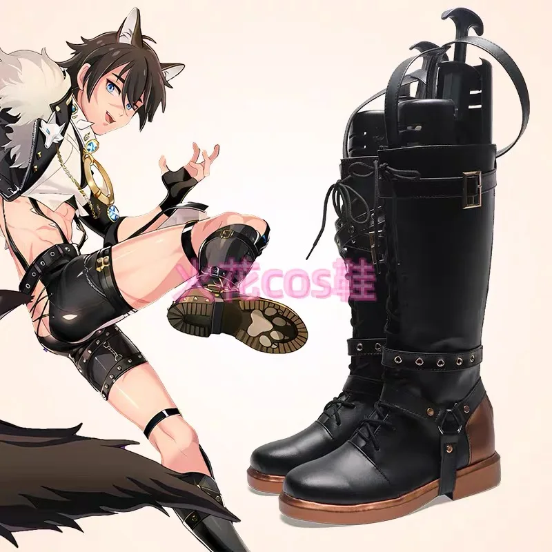 Game Nu: Carnival Garu Kyle Cosplay High Boots Shoes Halloween Christmas Party birthday Gift Footwear for Adult COS Custome Size