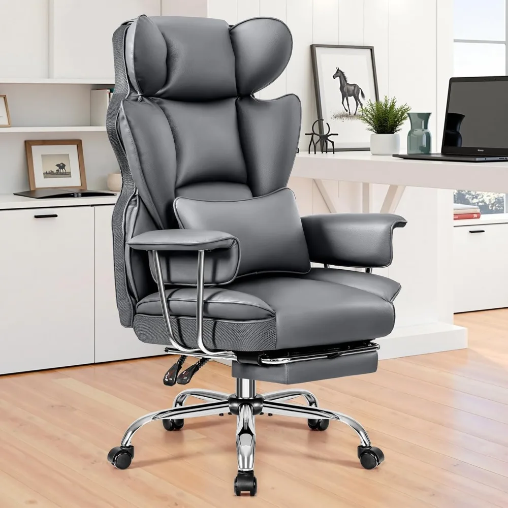 

Office Desk Chair, Big and Tall Executive Office Chairs with Footrest, Large Leather Computer Gaming Chair for Adult, Ergonomic