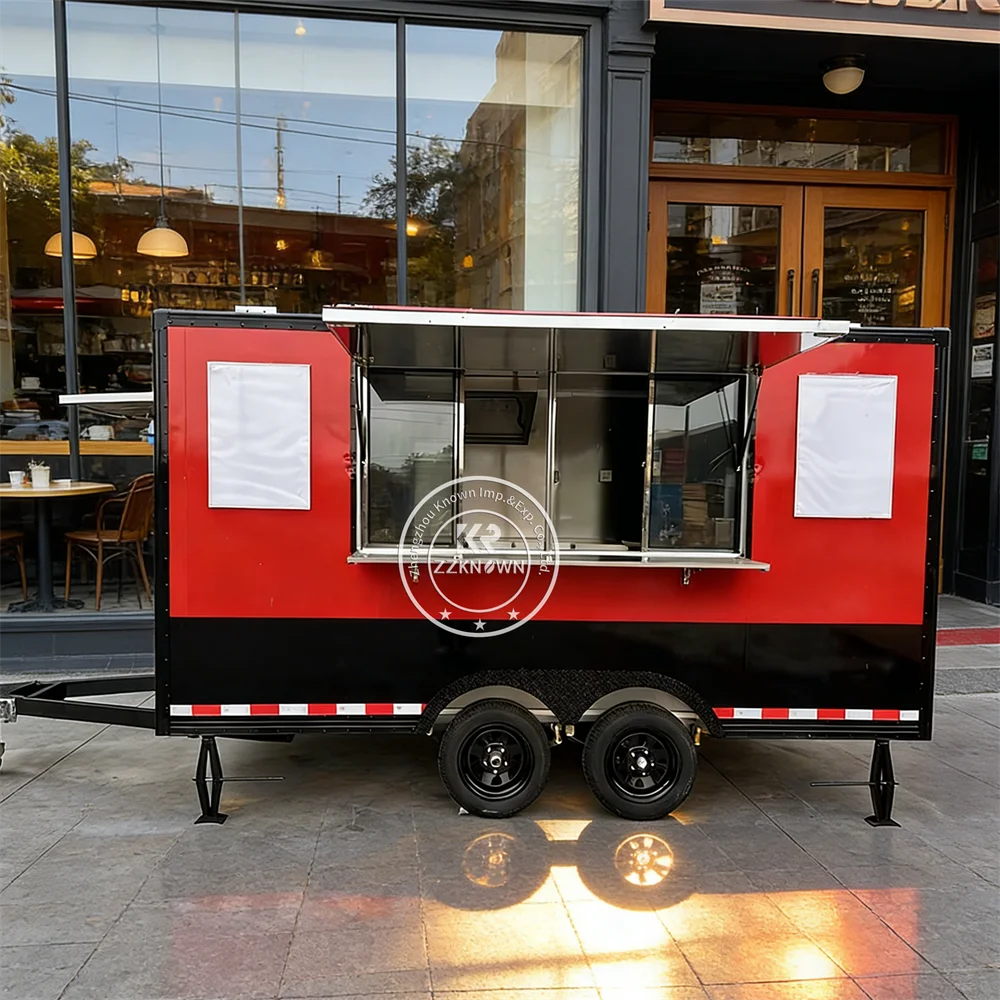 

Outdoor Fast Food Cart Beverage Snack Trailer Street Vending Coffee Food Concession Trailer Mobile Catering Food Truck