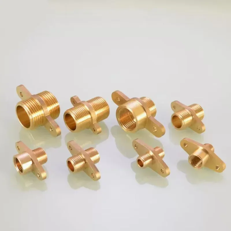 1Pcs Brass Water Dispenser Connector Male&Female/Male to Male Direct 2/3/4/6 Points 1 Inch with Fixed Flange Ears Fittings