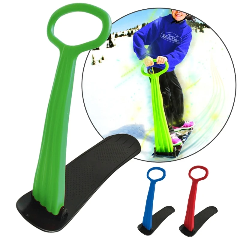 Foldable Snowboard Sled Snow Scooter Durable Snowboard Kick Scooter Sliding Snow Sled for Kids Outdoor Fun Winter Toy