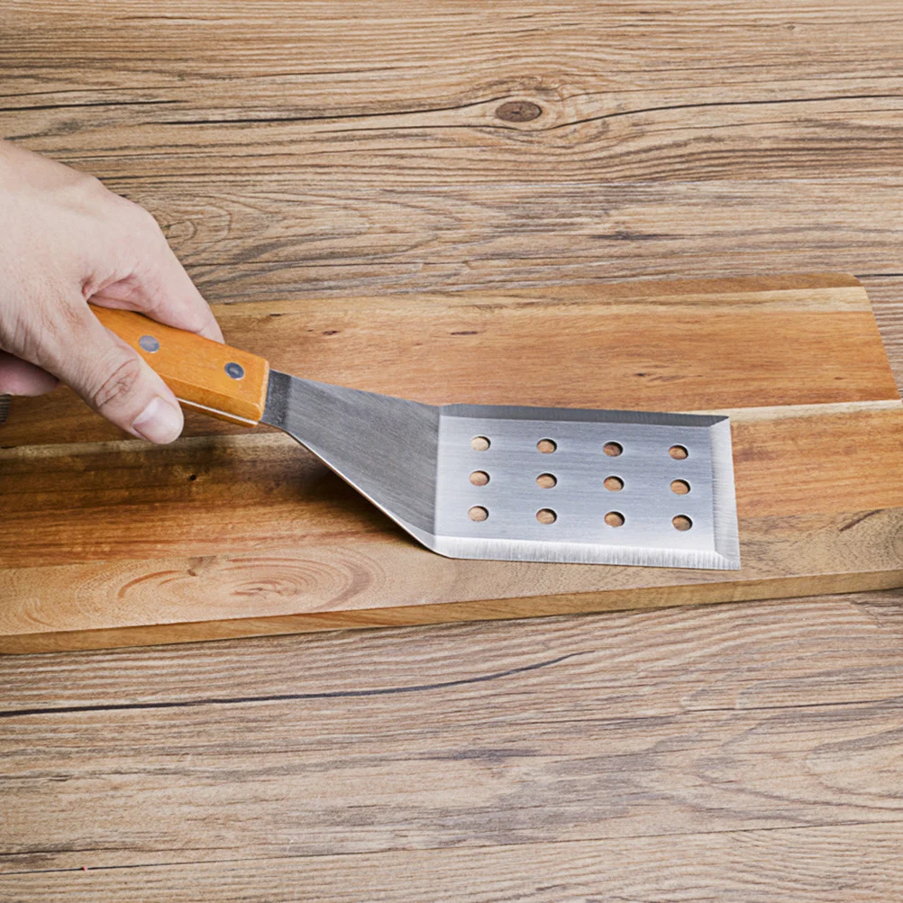 

Wooden Handle Stainless Steel Cooking Spatula High Temperature Resistant Pizza Shovel Cake Pie Server Kitchen Baking Tool